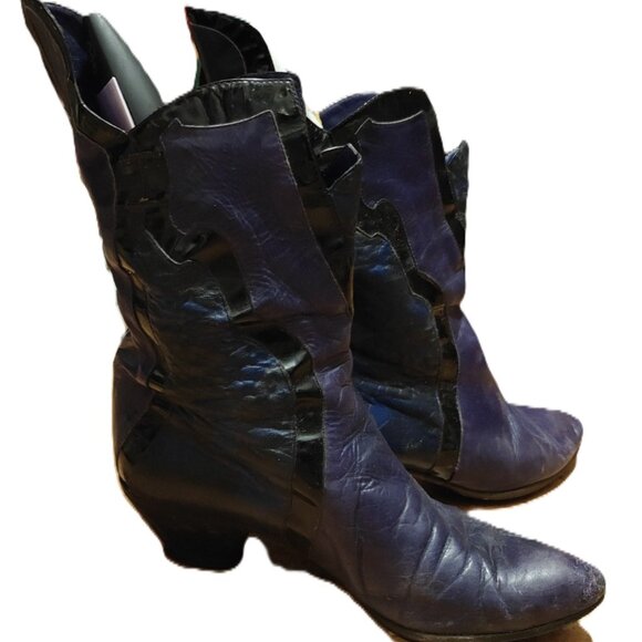 👢💙 Vintage Baldinini Italian Leather Boots (1980) – Size 7.5 – Blue Leather - Picture 3 of 3